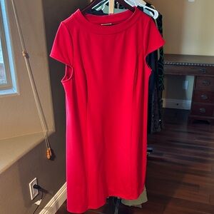 Ann Taylor Vibrant Red Midi Dress